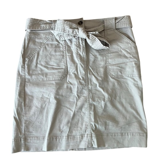 Kersh Khaki Belted Skirt Size M Cotton Tencel Stretch Pockets Casual Workwear - Picture 5 of 14